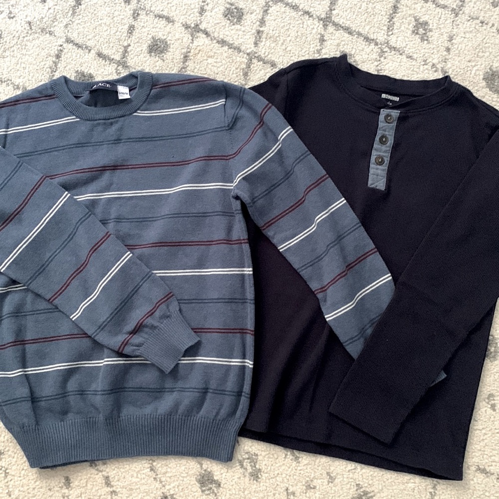 Boys Gymboree long sleeve shirt and Children’s Place sweater size 10/12
